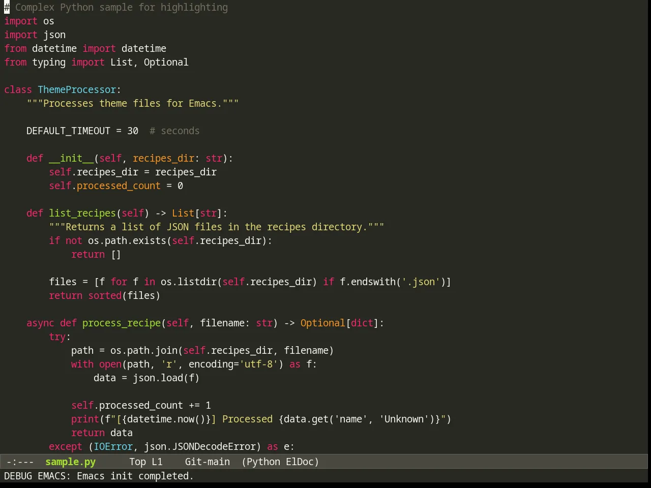 Monokai Theme in python-mode
