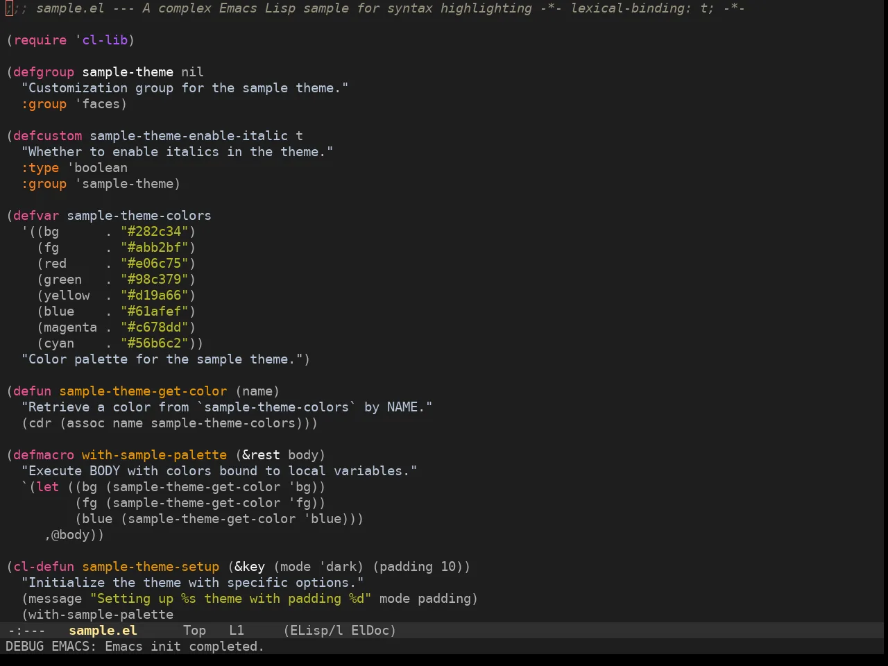 Monokate Theme in emacs-lisp-mode