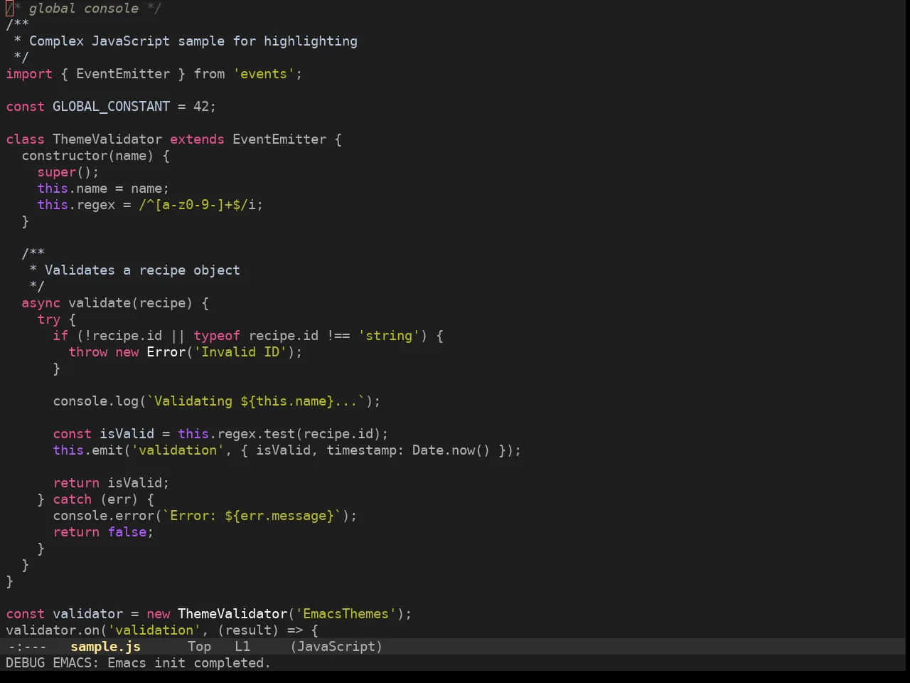 Monokate Theme in javascript-mode