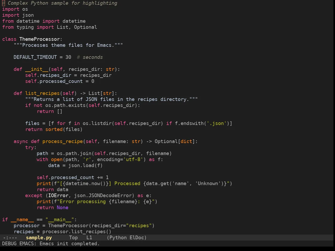 Monokate Theme in python-mode