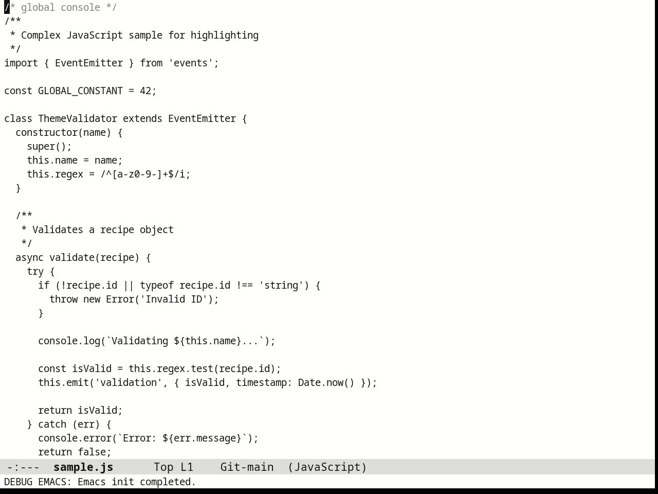 Monotropic Theme in javascript-mode