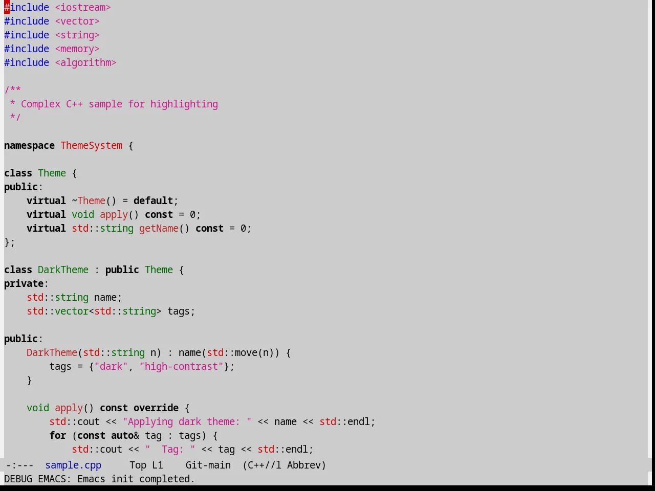 Montz Theme in c++-mode