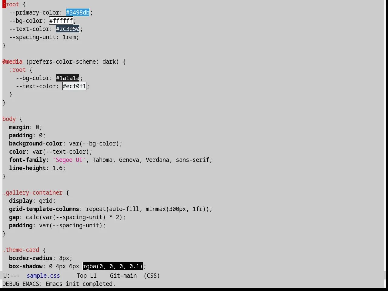 Montz Theme in css-mode