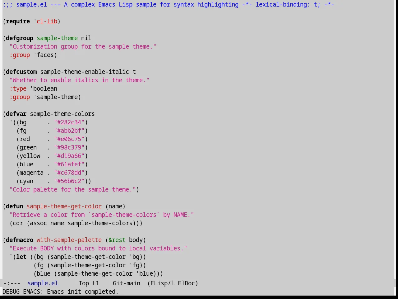 Montz Theme in emacs-lisp-mode