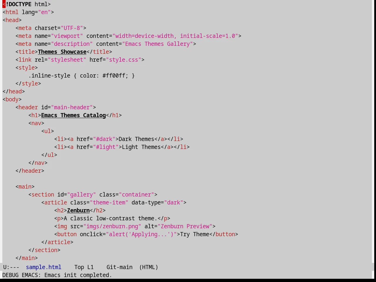Montz Theme in html-mode