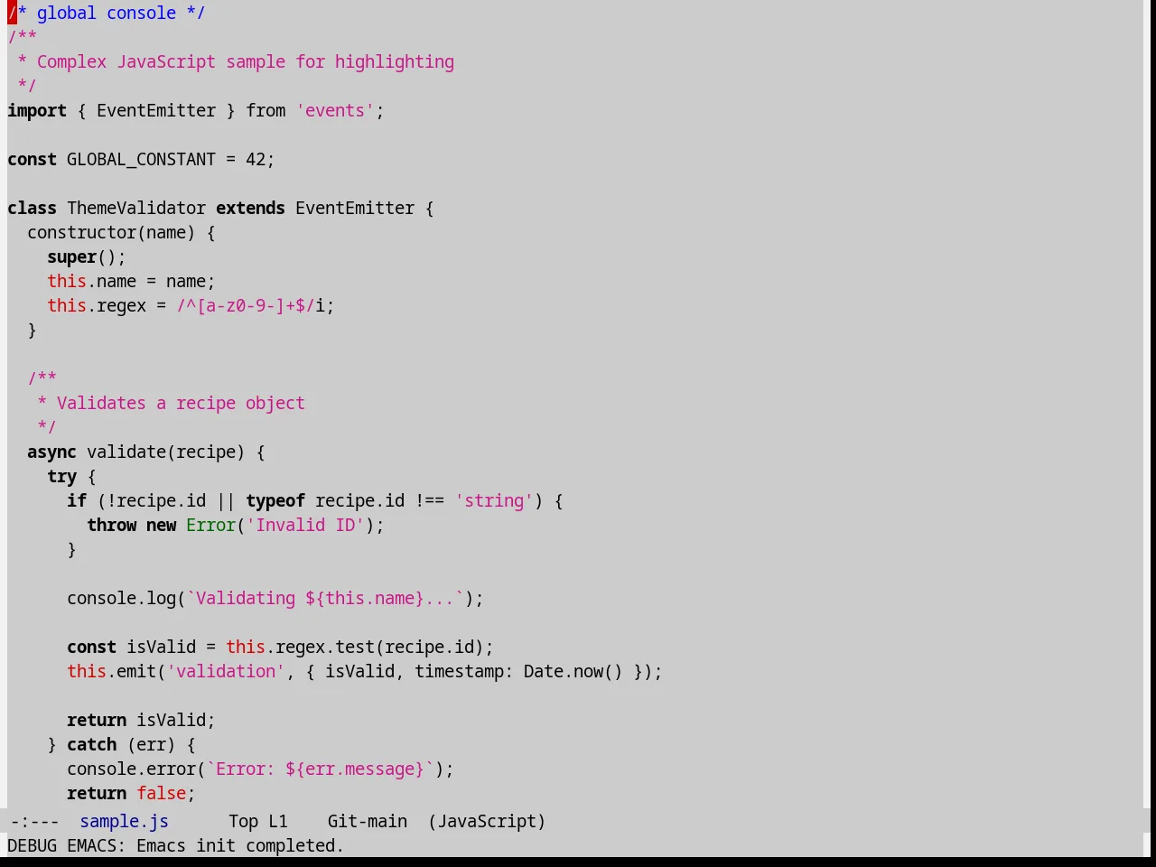 Montz Theme in javascript-mode