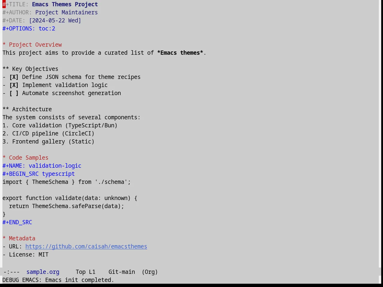 Montz Theme in org-mode