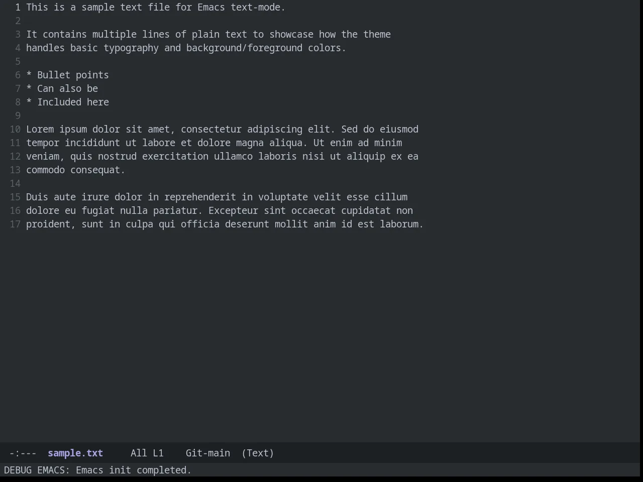 Mood One Theme in text-mode