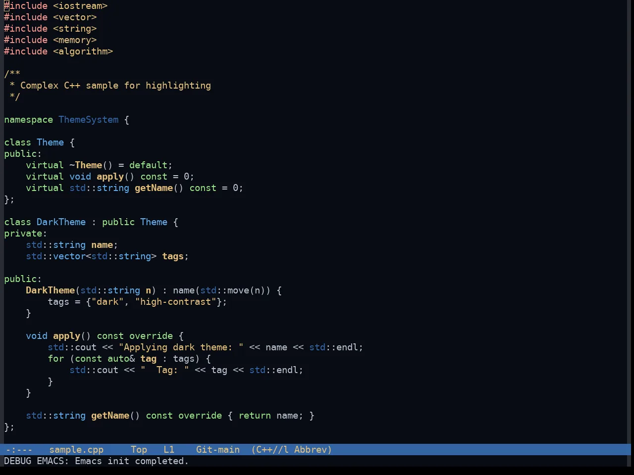 Morgentau Theme in c++-mode