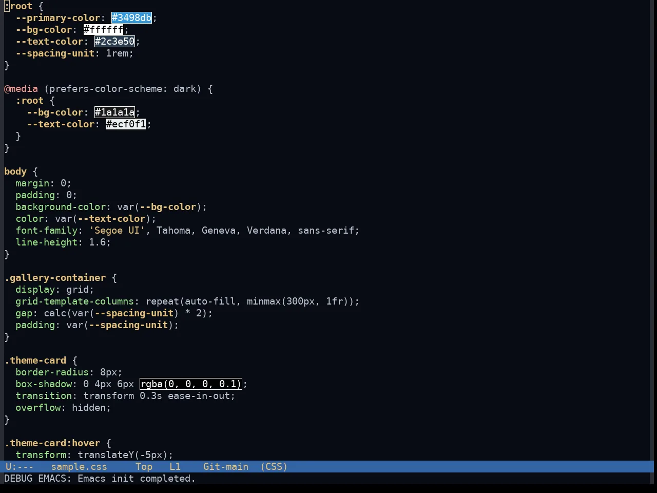 Morgentau Theme in css-mode