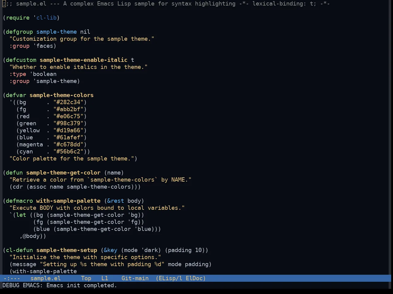 Morgentau Theme in emacs-lisp-mode
