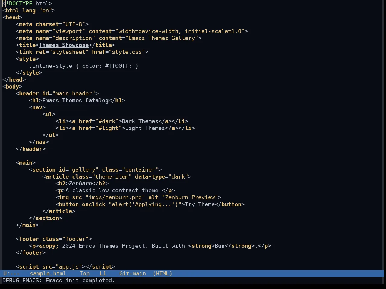 Morgentau Theme in html-mode