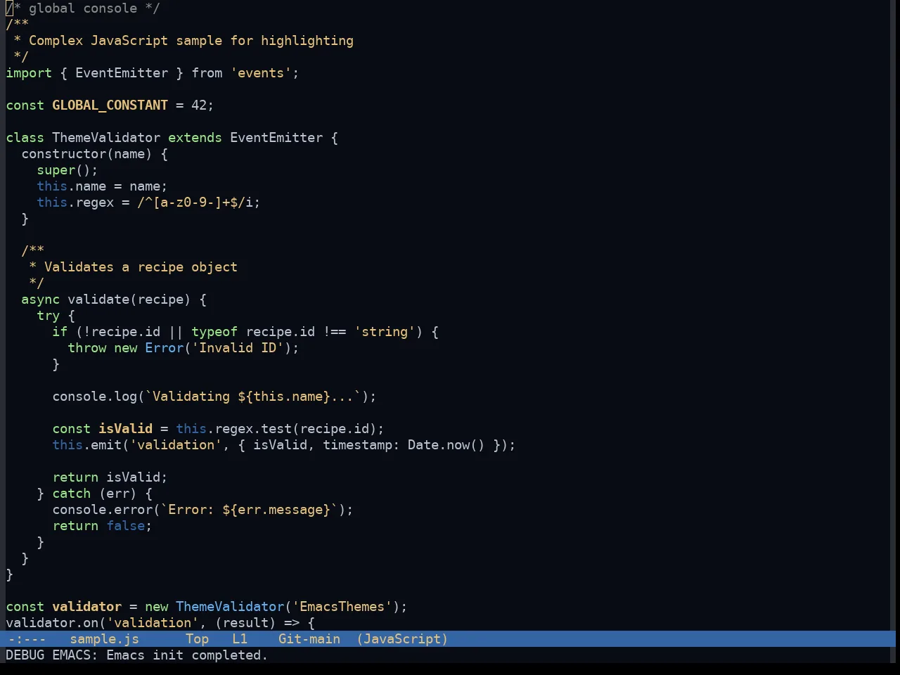 Morgentau Theme in javascript-mode