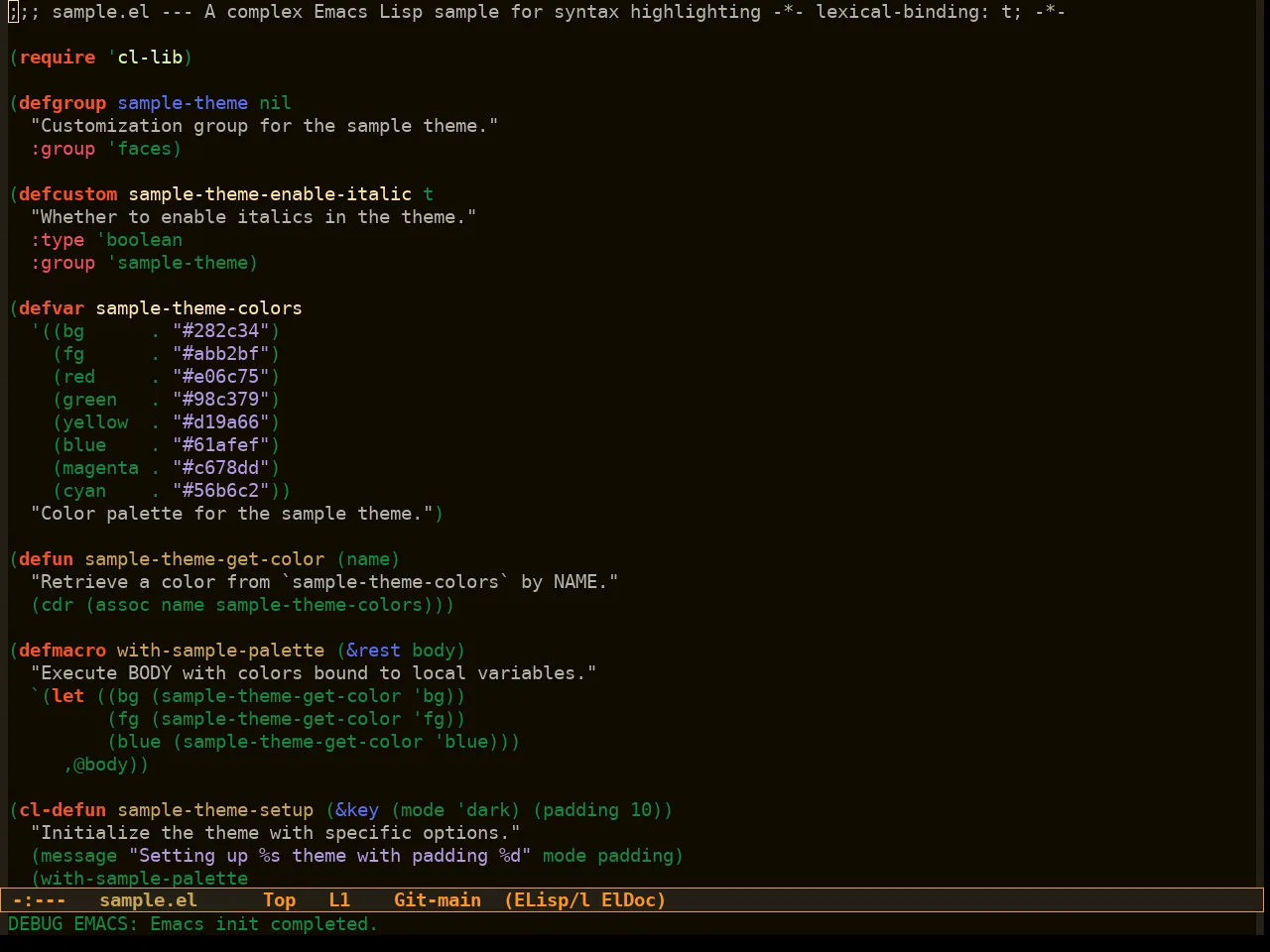 Morrowind Theme in emacs-lisp-mode