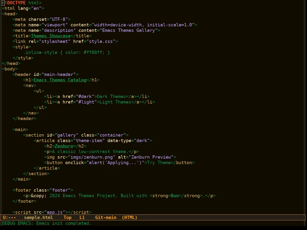 Morrowind Theme in html-mode