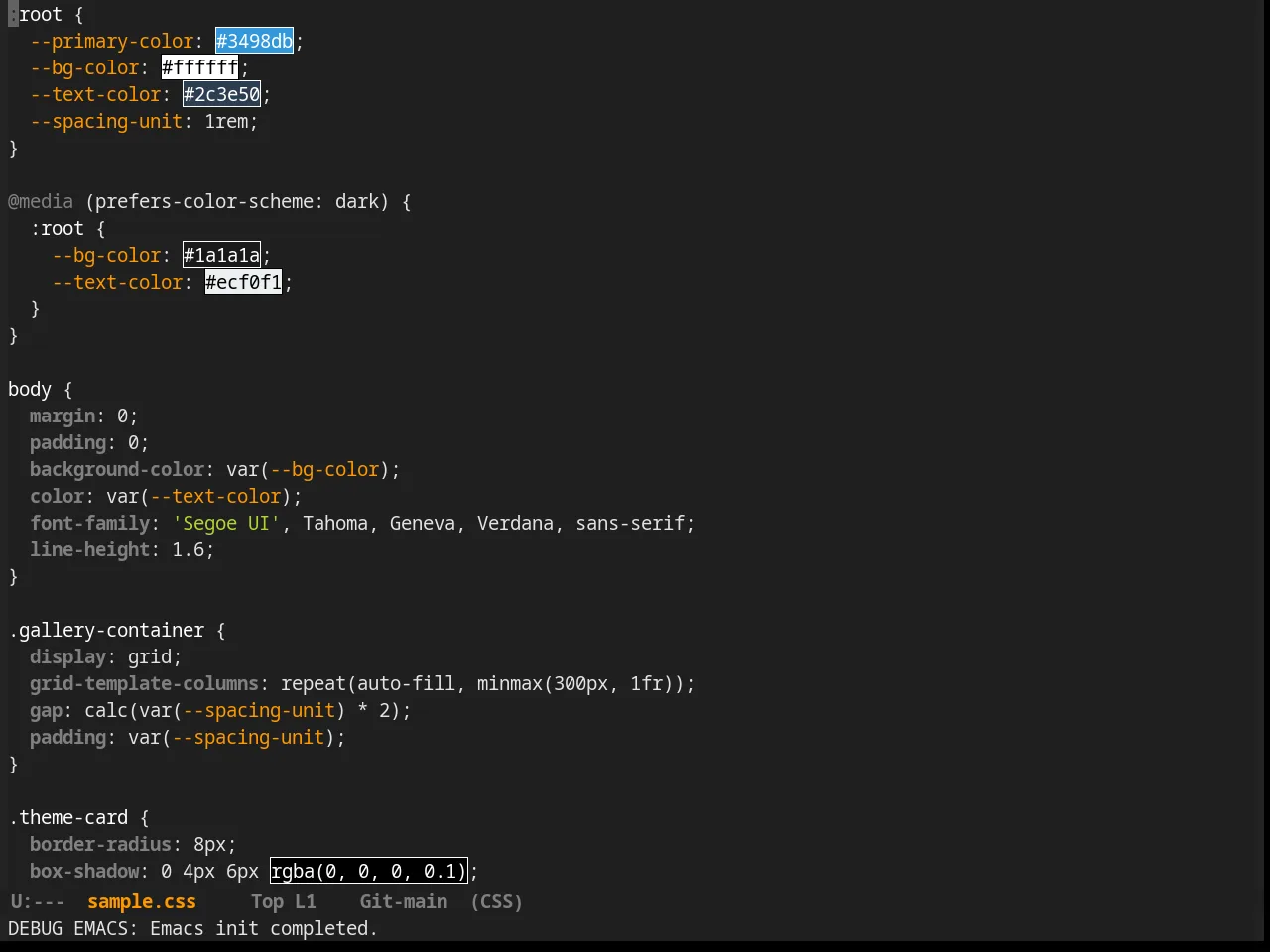 Mustang Theme in css-mode