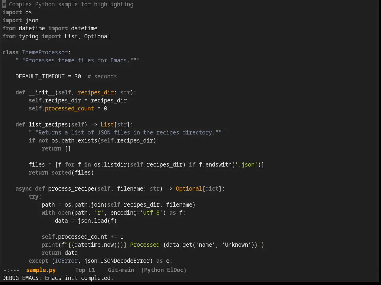 Mustang Theme in python-mode