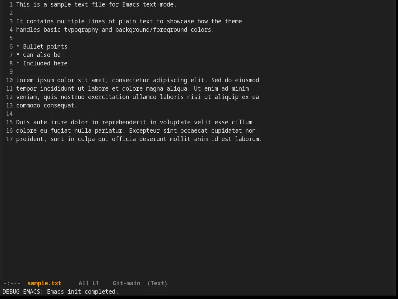 Mustang Theme in text-mode