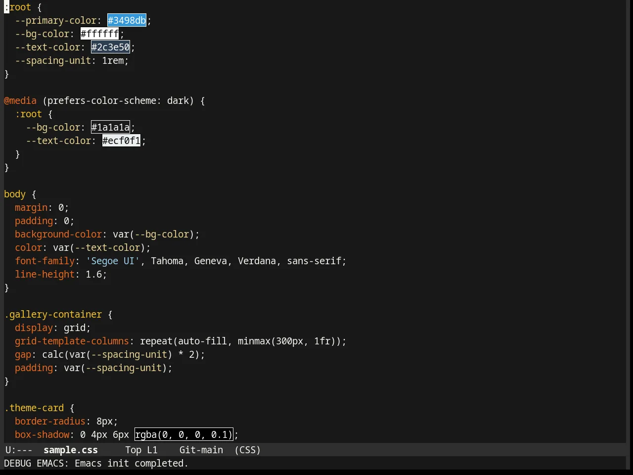 Mustard Theme in css-mode