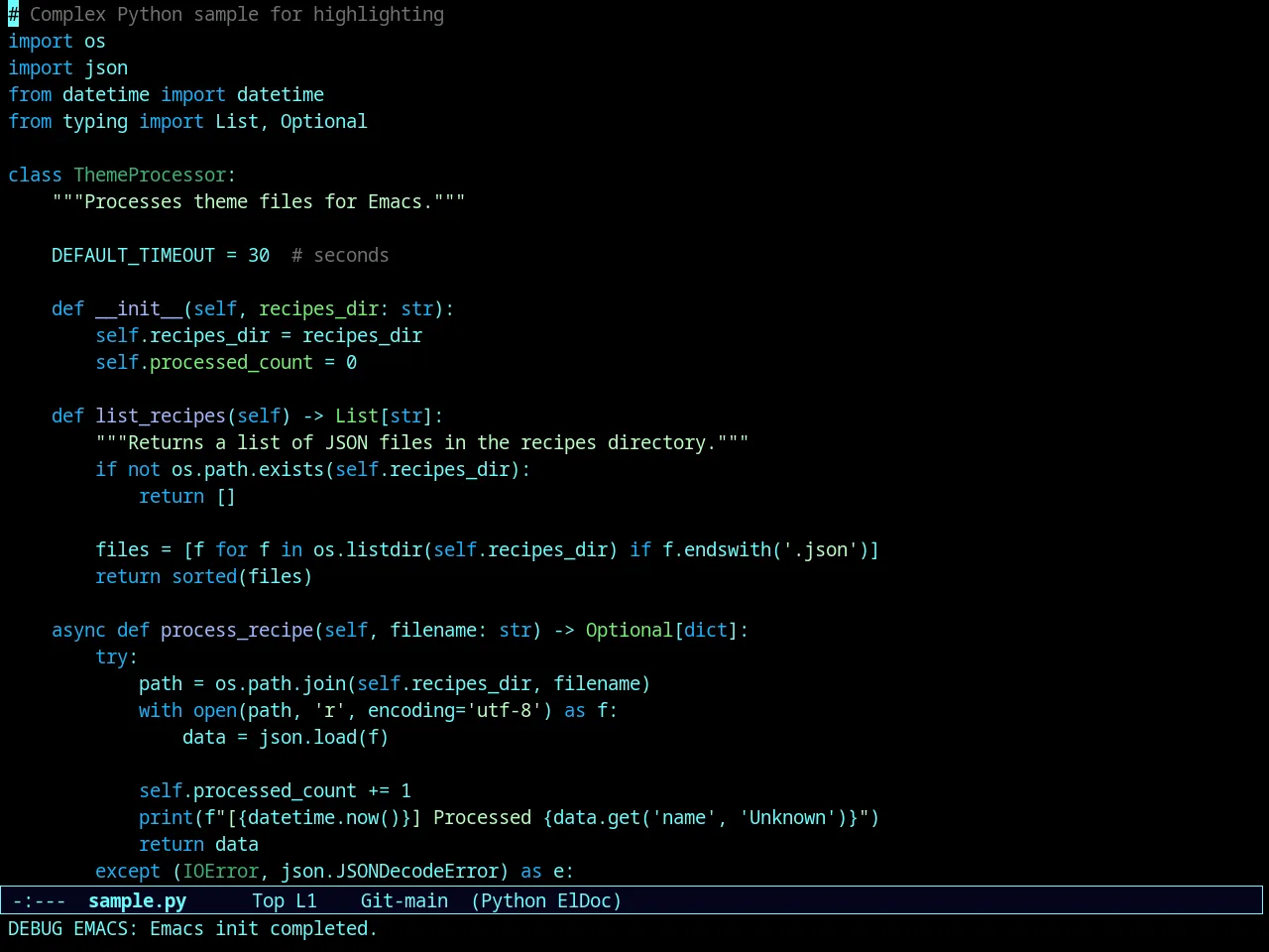 Naga-blue in python-mode