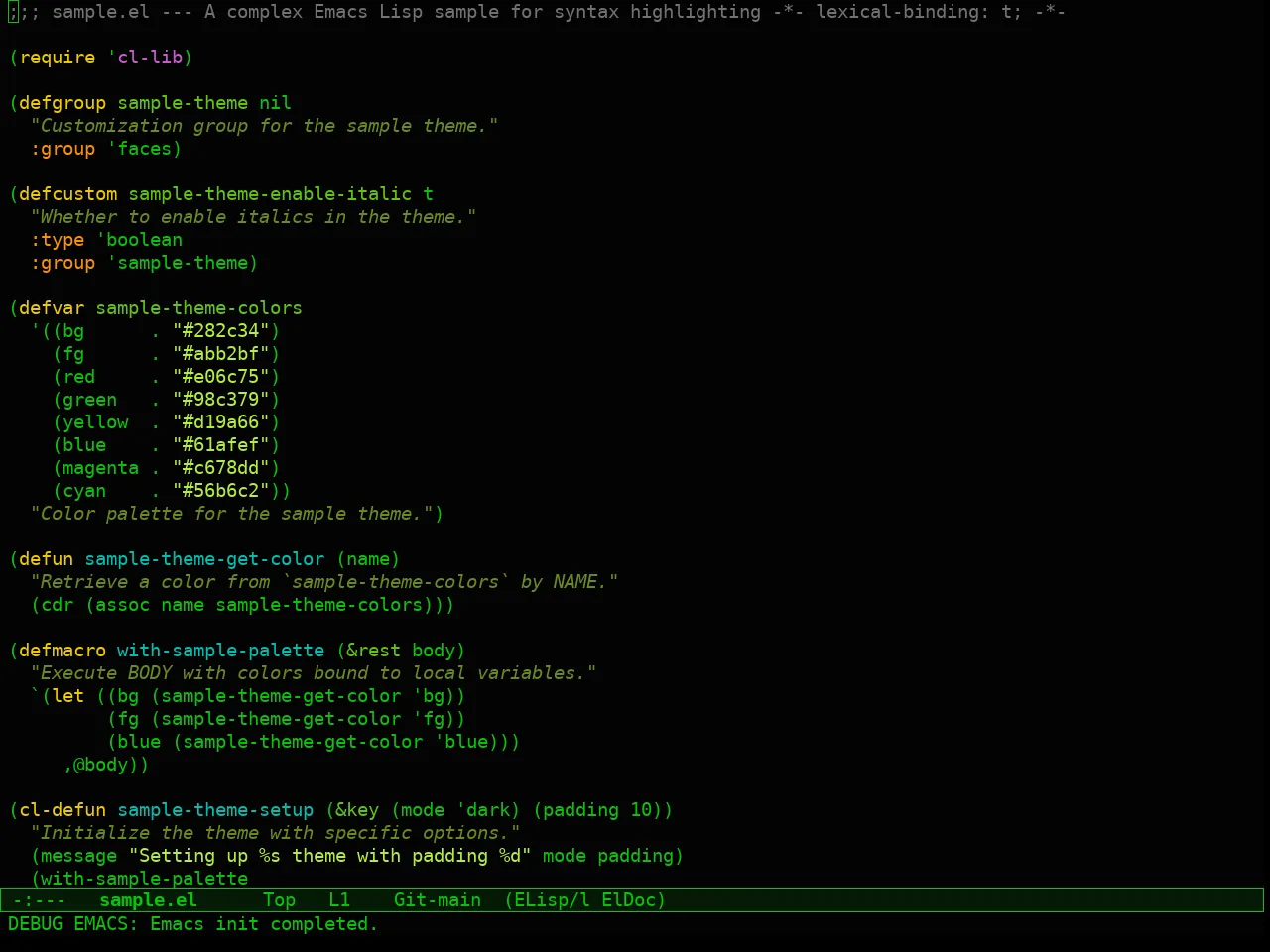 Naga Theme in emacs-lisp-mode