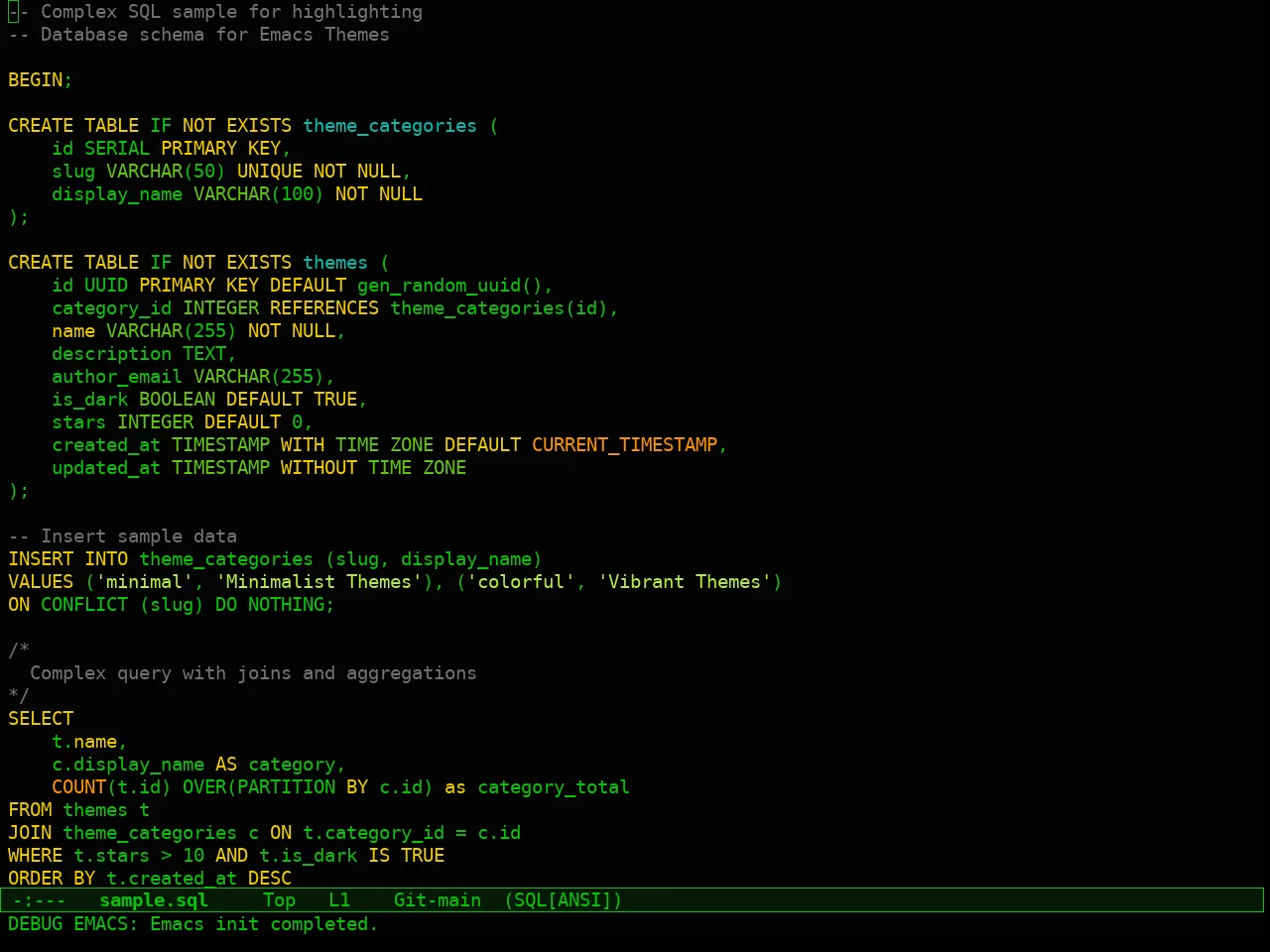Naga Theme in sql-mode