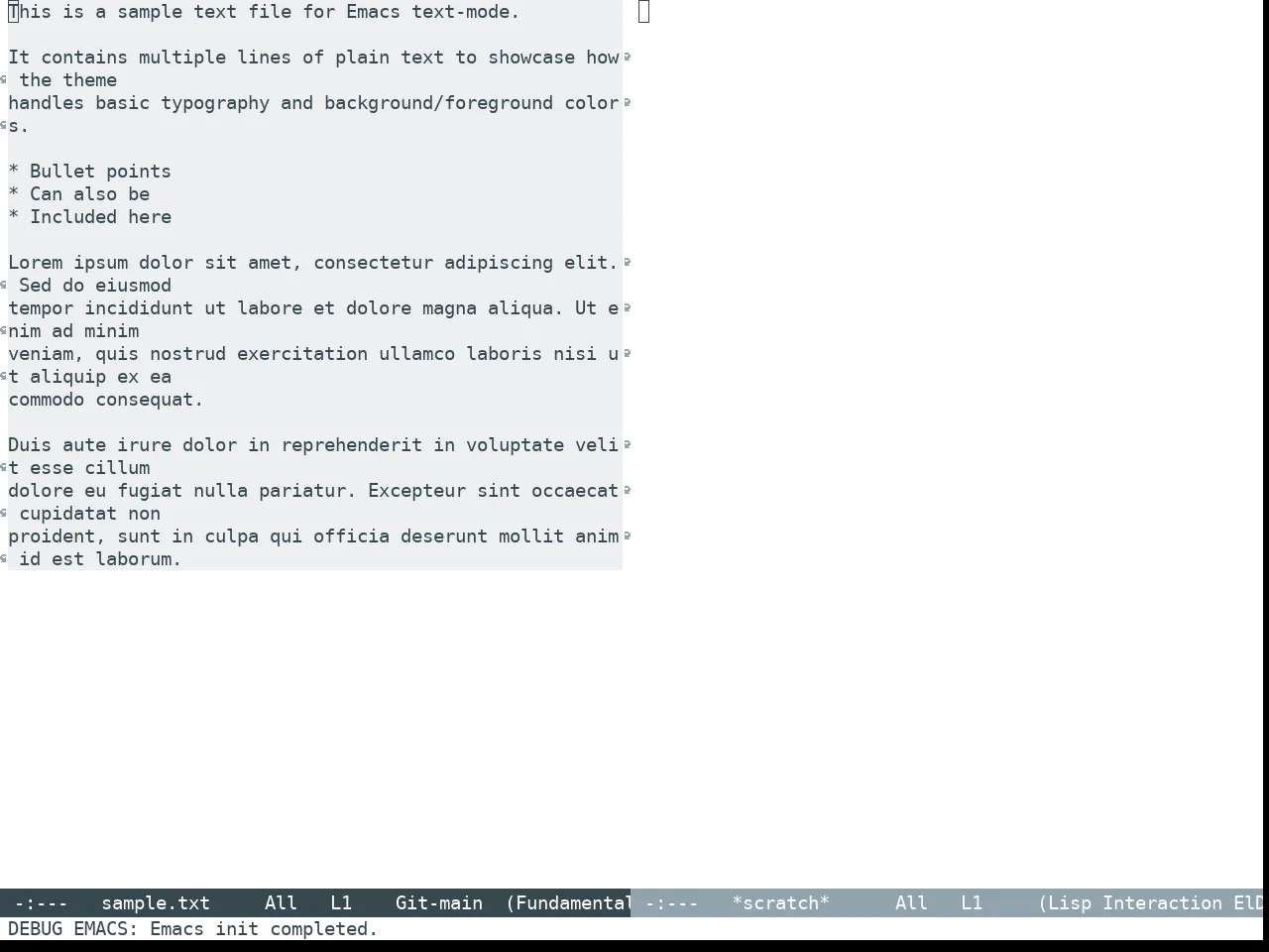 Nano Light Theme in fundamental-mode