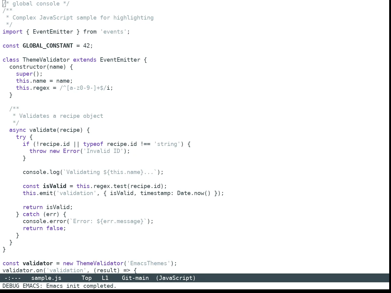 Nano Light Theme in javascript-mode