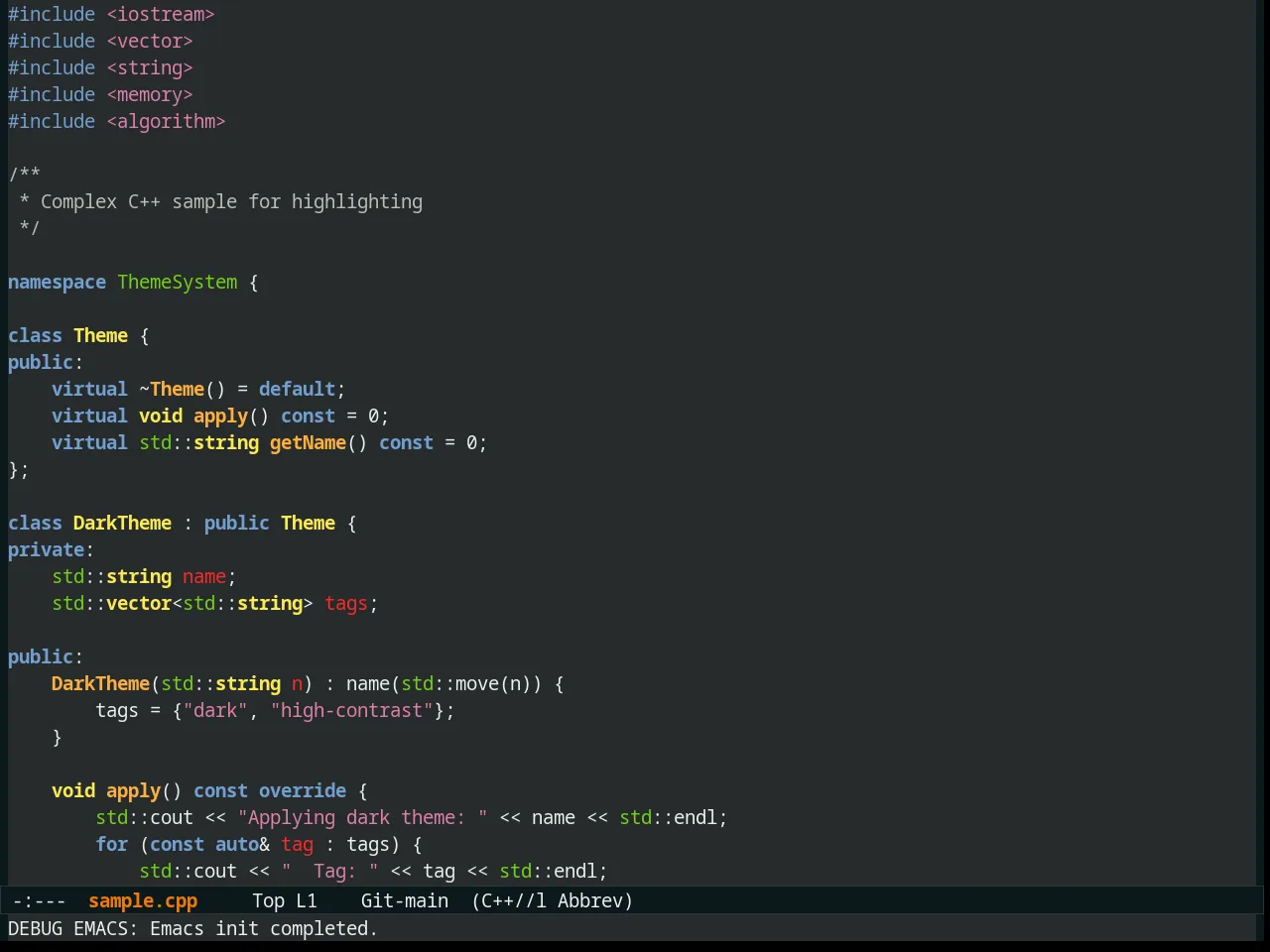 Naquadah Theme in c++-mode