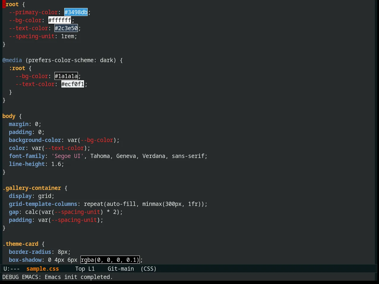 Naquadah Theme in css-mode
