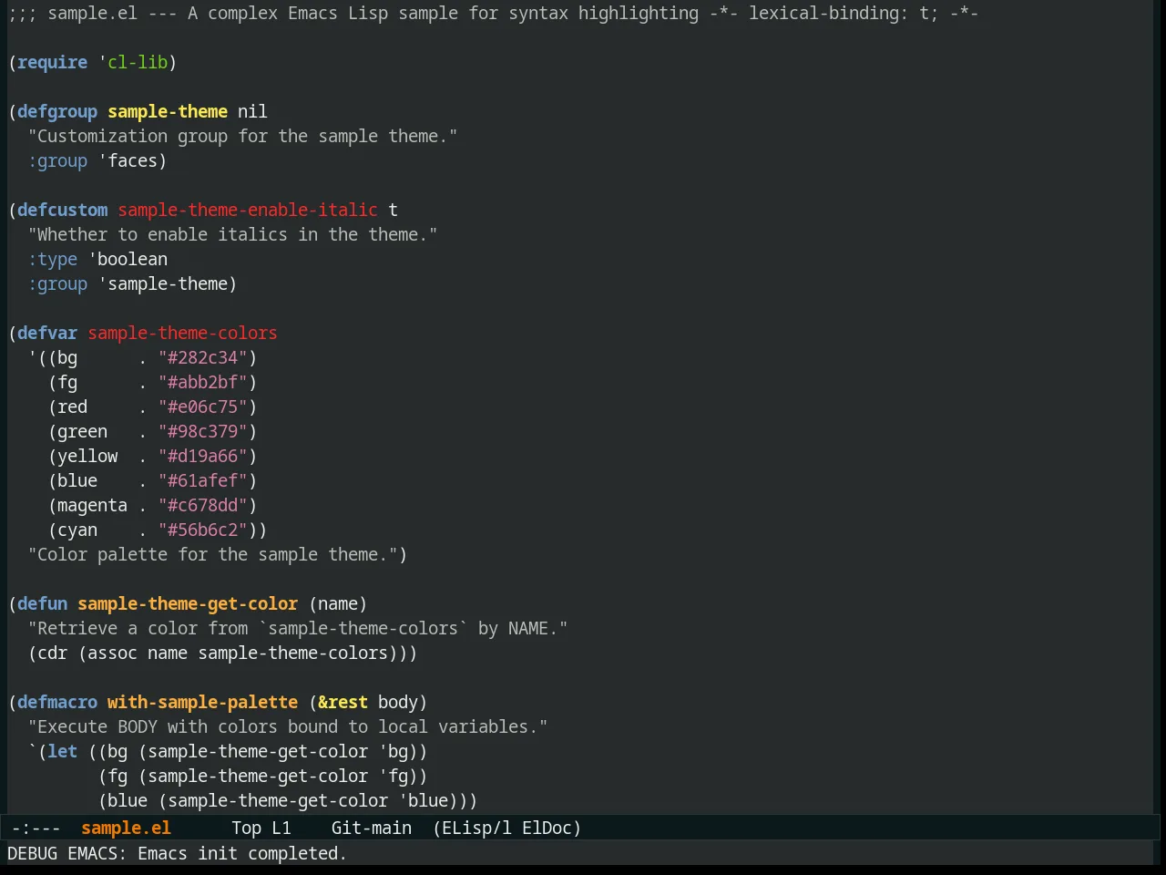 Naquadah Theme in emacs-lisp-mode