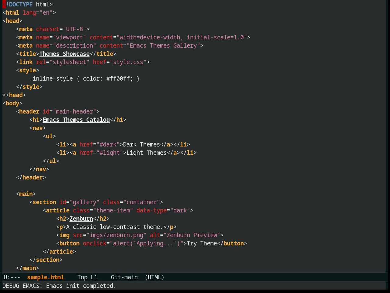 Naquadah Theme in html-mode