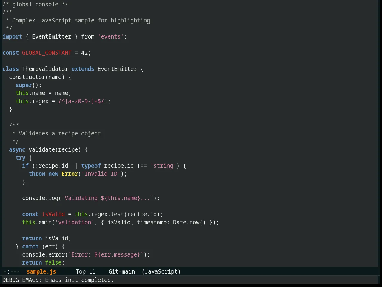 Naquadah Theme in javascript-mode