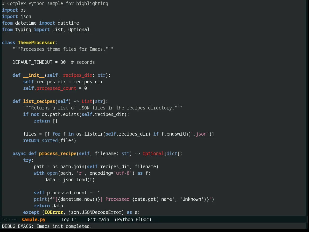 Naquadah Theme in python-mode