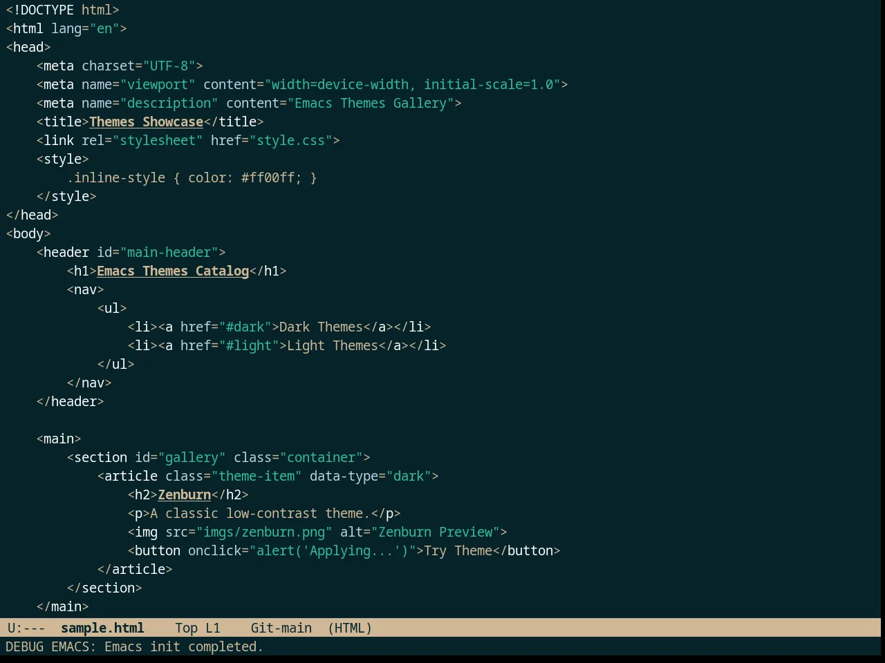 Naysayer Theme in html-mode