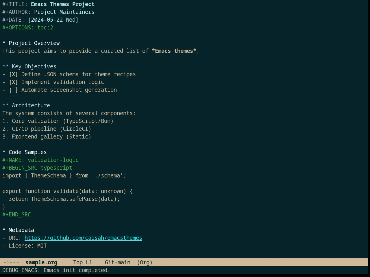 Naysayer Theme in org-mode
