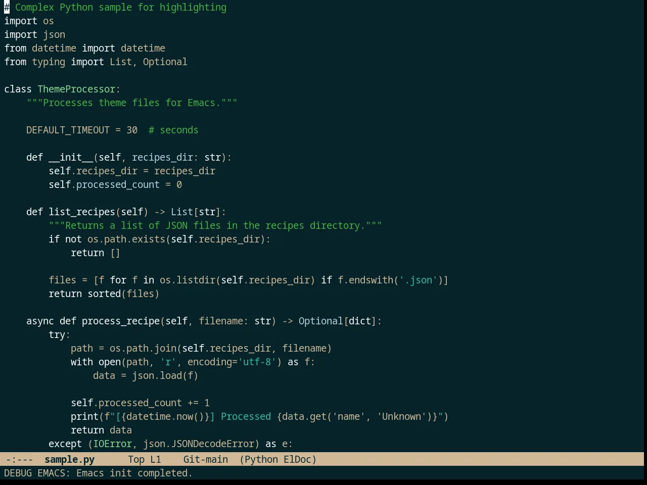 Naysayer Theme in python-mode