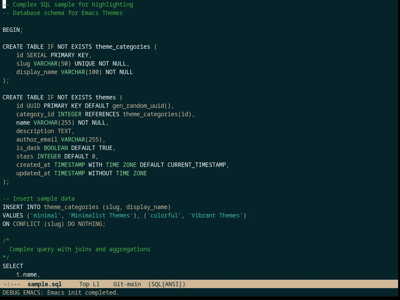 Naysayer Theme in sql-mode