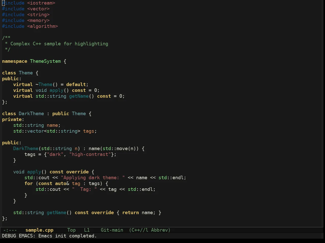 Nezburn Theme in c++-mode