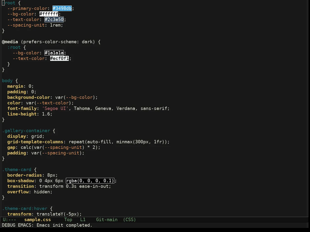 Nezburn Theme in css-mode