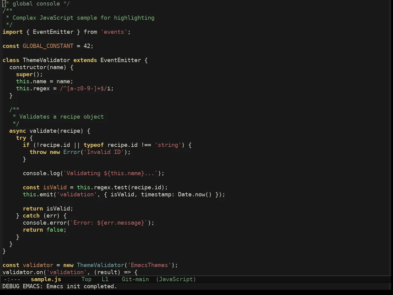 Nezburn Theme in javascript-mode