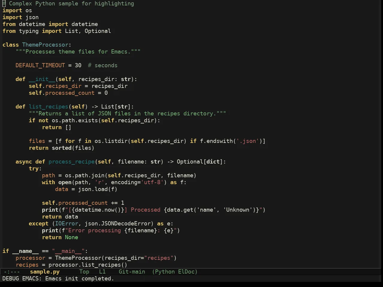 Nezburn Theme in python-mode