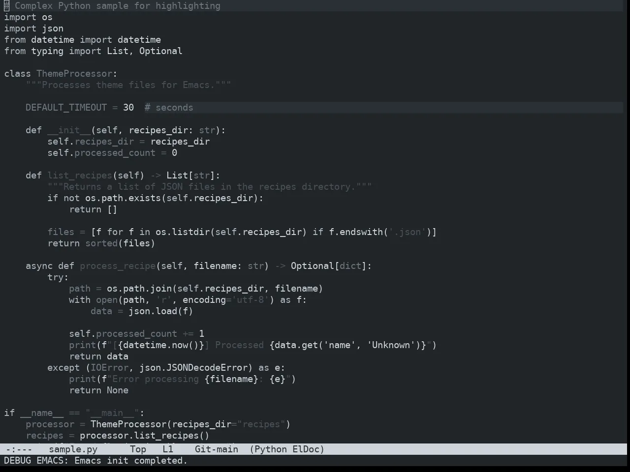 Nibelung Dark Theme in python-mode