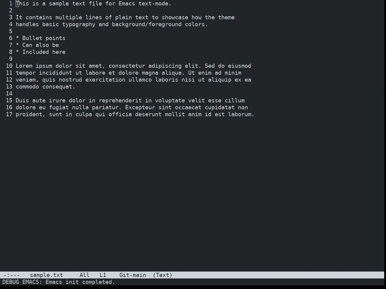 Nibelung Dark Theme in text-mode