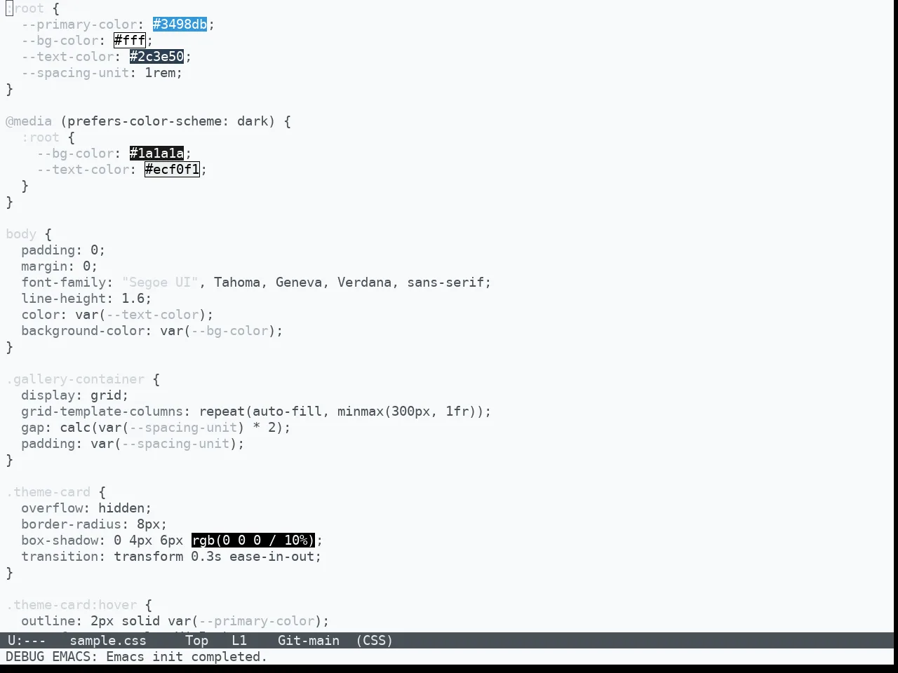 Nibelung Theme in css-mode
