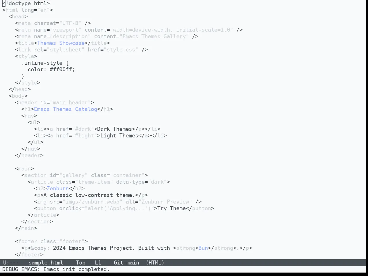 Nibelung Theme in html-mode