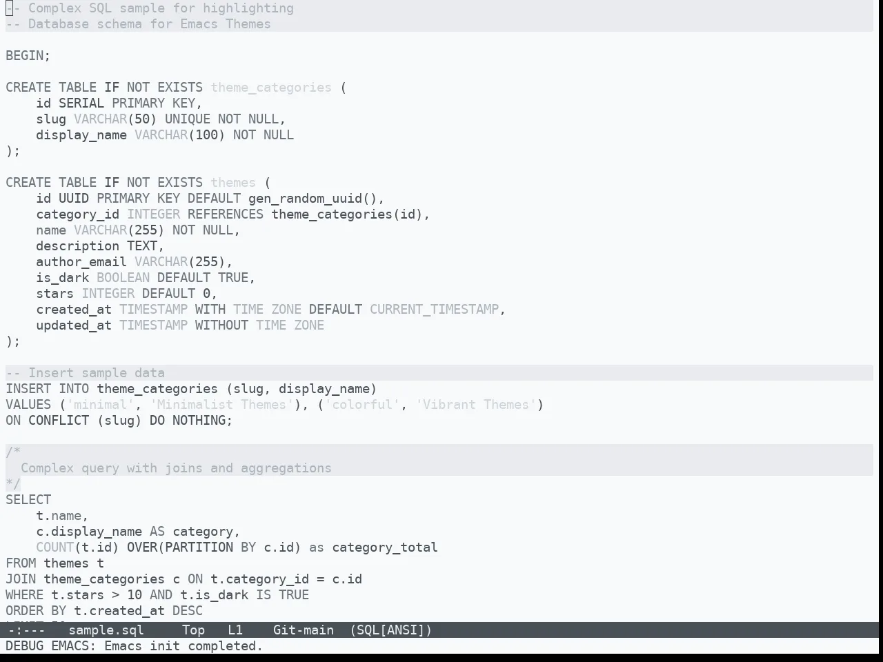 Nibelung Theme in sql-mode