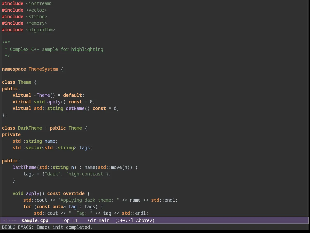 Niflheim Theme in c++-mode