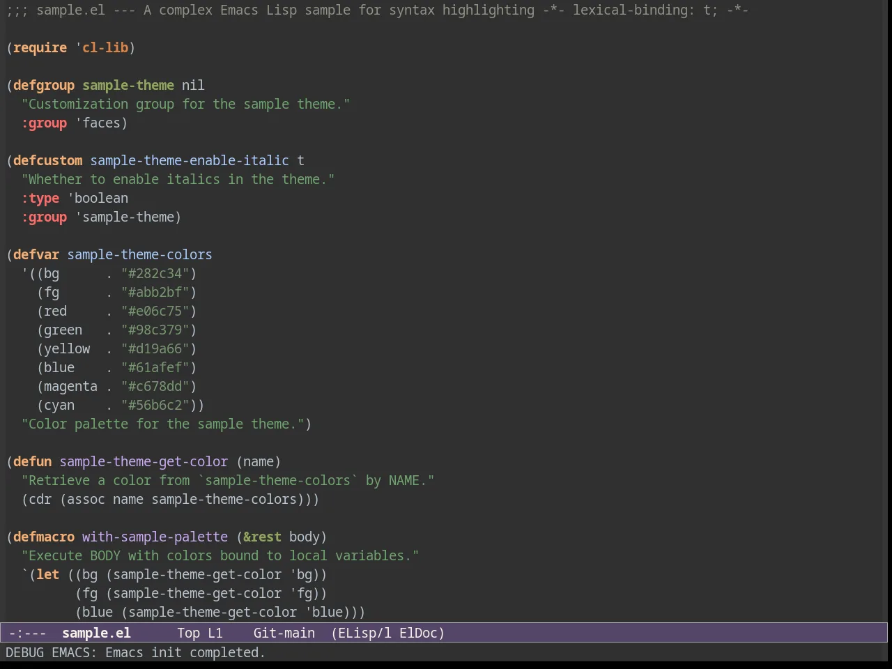 Niflheim Theme in emacs-lisp-mode