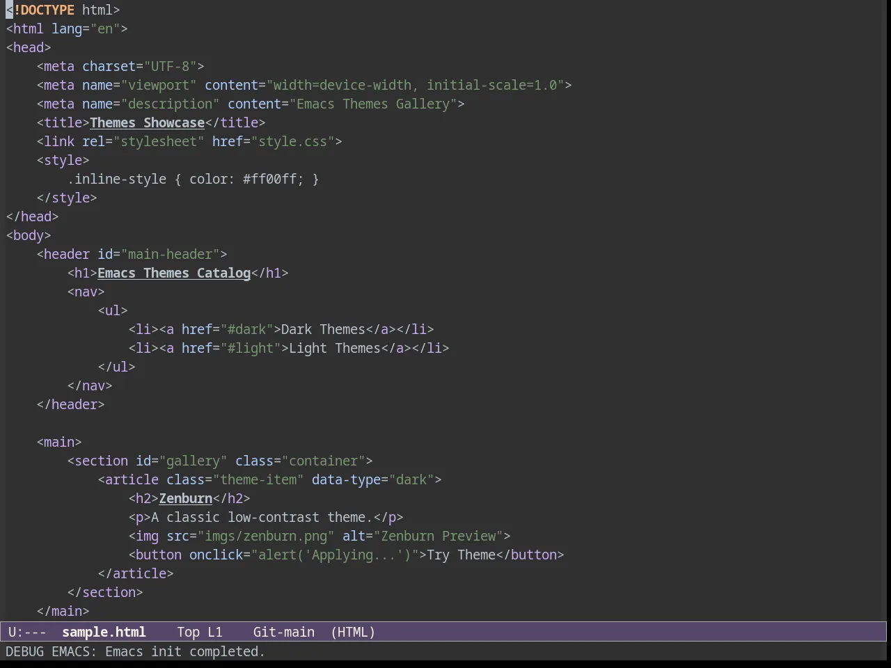 Niflheim Theme in html-mode